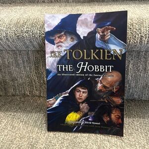 J.R.R. Tolkien The Hobbitt illustrated edition of the fantasy classic.